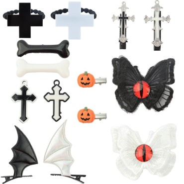 14PCS Horror Hair Clips for Halloween Styling Salo...