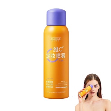 Vitamin C Makeup Setting Spray + Primer Long-Lasting Waterproof Sweatproof Keep Your Makeup Fresh and Moisturized,Lightweight Matte Finish Face Mists Oil Control 100ml
