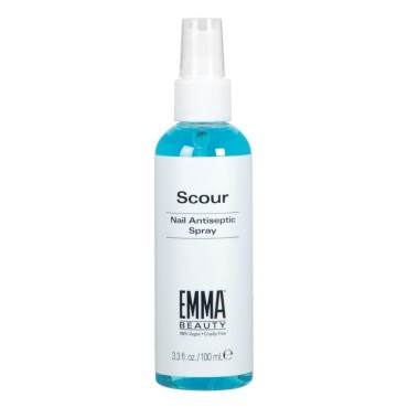 EMMA Beauty Scour Nail Antiseptic Spray, Nail Surface Cleanser and Cleaning Solution, 12+ Free Formula, 100% Vegan & Cruelty-Free, 3.3 oz.