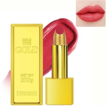 BEUKING Gold Lipstick Velvet Nude Red Pink Lip Tin...