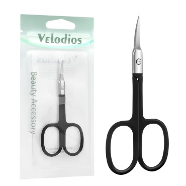 Velodios Premium Grooming Scissors for Men and Women,Curved Tip Clippers for Facial Hair,Eyebrow, Nose Hair, Mustache, Beard, Eyelashes, Ear, Cuticle and Dry Skin Grooming Kit
