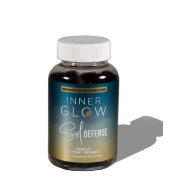 Inner Glow Sol Defense Age Defying Gummies - Dermatologist and Plastic Surgeon Developed to Fight photoaging, Polypodium Leucotomos and Niacinamide