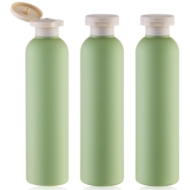 Lusiyi Squeeze Bottles 8.4 oz, Travel Shampoo and Conditioner Bottles, Plastic Refillable Containers for Lotion(250ml, 3Pcs, Green)