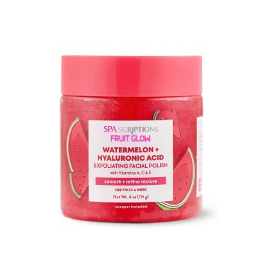 Fruit Glow- Watermelon + Hyaluronic Acid Exfoliating Facial Polish With Vitamins A, C & E Infusion 4 Oz