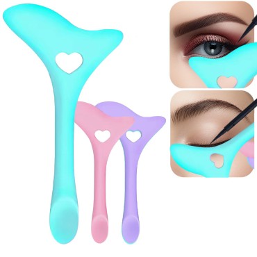 CYOIDAI Eyeliner Stencils, Winged Eyeliner Tool, Mascara Shield, Multifunctional Silicone Eyeshadow Applicators, Perfect for Beginners in Makeup (Blue)