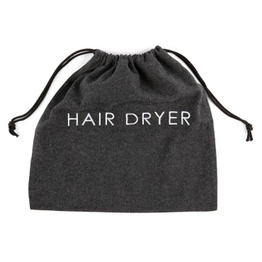 Jerdon 12” x 12” Gray Hair Dryer Bag with Drawstring