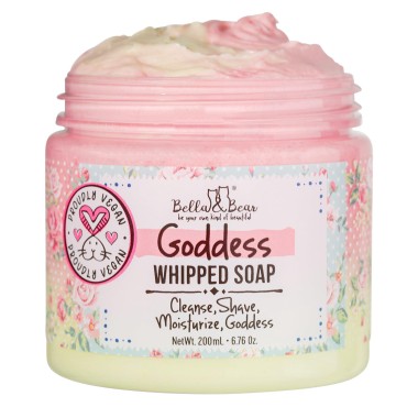 Bella & Bear Goddess Whipped Soap - Moisturizing Whipped Soap Cream and Body Wash Skin Care Product - Paraben Free, Cruelty-Free, Vegan Shaving Cream Shower Essential