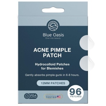Acne Pimple Patches for Face, Hydrocolloid Patch Acne Spot Treatment, Zit Absorbing Pimple Patch Pimple Stickers - Fast Healing Blemish Hydrocolloid Acne Patches for Face - Zit Patches 96 Count