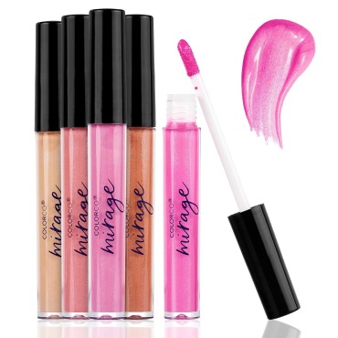 Expressions 5pc Mirage Lip Gloss Collection - 5 Pack of Lip Gloss, Assorted Lip Gloss Tubes With Wand, Aesthetic Makeup Lip Shine Lip Gloss Set