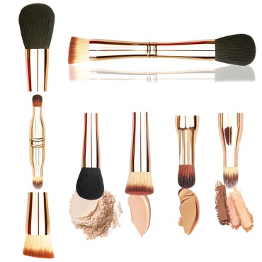 Velony Vacay 4 in 1 Makeup Brush Set, Travel Size Makeup Brushes All in one Foundation Brush