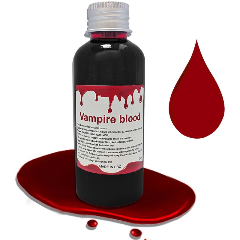 Fake Blood Washable,Stage Fake Blood Makeup Realistic Special Effects Halloween Blood for Eyes Drips Nose Bleeds,Fake Blood for Clothes Zombie Monster Vampire SFX Makeup
