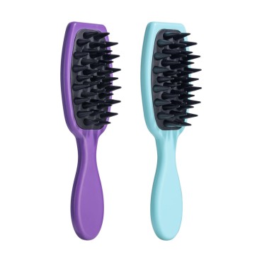 Oneleaf Hair Comb - Home Use Long Handle Shampoo Brush for Scalp Massage and Deep Cleansing(Pink & Gray) (Blue&Purple)
