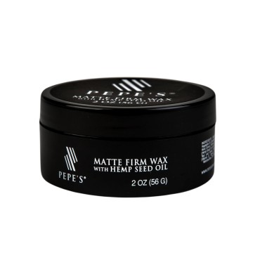 PEPE'S Men's Matte Firm Wax with Hemp Seed Oil - Strengthens Hair Strands and Increases Fullness. 2OZ/56G