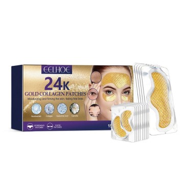 BEUKING Collagen 24k Gold Forehead Patch Eye Patch Anti Wrinkle Anti Aging Forehead Pad Skin Lifting Firming Tightening Moisturizing (24 k Gold)