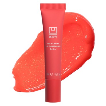 U Beauty The PLASMA Tinted Lip Compound - Shimmery Peach Plumping Lip Gloss, Hyaluronic Acid & Shea Butter Deeply Hydrate - Salicylic Acid & Peptides Visibly Smooth and Improve Lines, Bellini - 15 mL