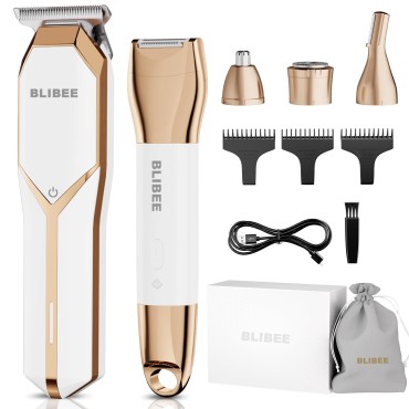 BLIBEE Bikini Trimmer & Hair Clippers - Waterproof...