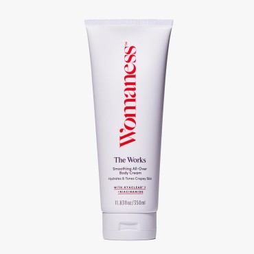 Womaness The Works All-Over Toning Body Cream - Hydrating & Smoothing Anti Aging Body Lotion - Niacinamide and Hyaluronic Acid Firming Lotion for Menopause Body Care & Skin Repair (350ml)