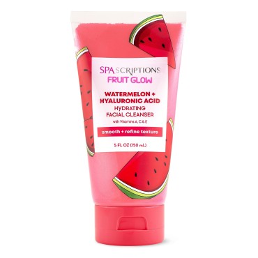 SpaScriptions Fruit Glow Watermelon + Hyaluronic Acid Hydrating Facial Cleanser 5 Oz