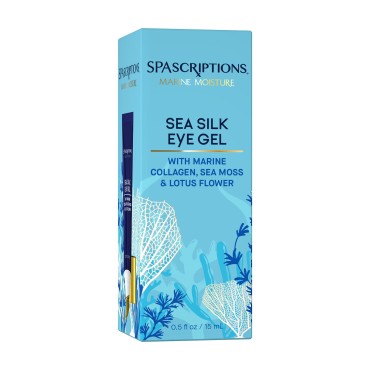 Spascriptions Marine Moisture Sea Silk Eye Gel, 0.5 fl oz (pack of 1), Under-Eye Gel Moisturizer with Natural Marine Collagen, Cruelty Free