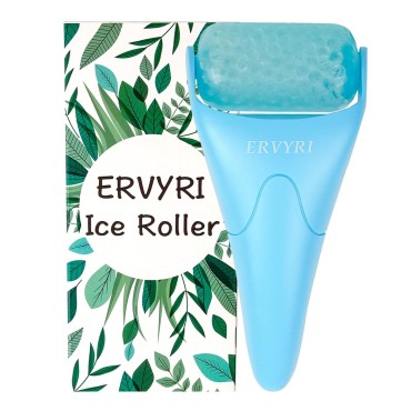 ERVYRI Ice Roller for Face and Gua Sha Facial Tools, Relieve stress, improve blood circulation, relieve muscle aches and pains-Blue