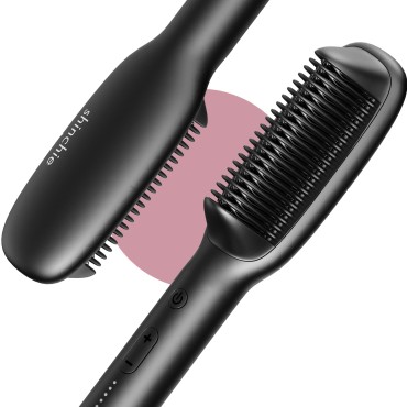 Hair Straightener Brush, SHINCHIE OAR One Step Straightening Brush for Smooth Hair, Enhanced Electric Hair Straightener Comb for Women with 5 Temps 30s Fast Heating&Dual Voltage, Hot Hair Straightener
