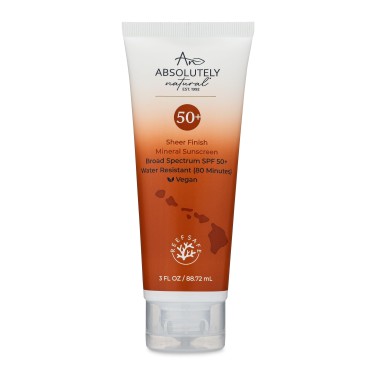 Absolutely Natural SPF 50+ Mineral Sunscreen Lotion with Rose Hips Oil, Cruelty Free and Reef Safe, Made in USA