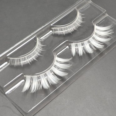 Luwigs White False Eyelashes Cosplay Halloween White Lashes Extension Tools Reusable Natural Looking Anime Makeup Masquerade Party