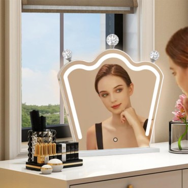 BSLE Vanity Mirror with Lights, 3-Color Adjustable Make up Mirror with Light, Smart Touch Lighted Vanity Mirror, Hollywood Make up Mirror Suitable for Women in Bathroom, Bedroom, Hotel and etc.