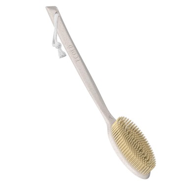 ECOED Back Bath Brush- Coffee & Wheat Straw Handle- for Shower Vegan Bristle Bath Scrubber Body Brush for Showering, Shower Brush for Men & Women (Natural)…