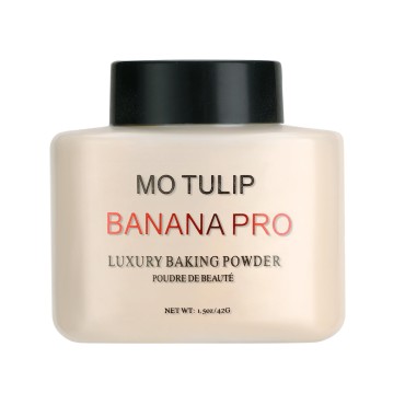 MO TULIP Banana Pro Loose Baking Powder, long lasting Make Up Setting Face Powder, Easy to Make Up for Medium Skin Tones (1.5 O.Z)