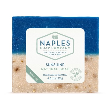 Naples Soap Company Natural Shea Butter and Olive Oil Soap Bar - Antioxidant-Rich Soap Bar Naturally Moisturizes for Smooth, Supple Skin - No Harmful Ingredients -Sunshine, 4.5 oz
