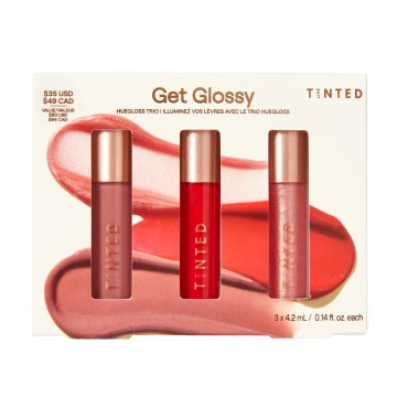 Live Tinted Get Glossy Huegloss High-Shine Lip Gloss Trio Kit: Includes Huegloss in Shades Grace, Smart and Honor, 3 Piece Set