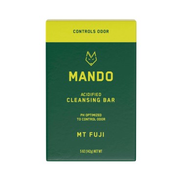Mando Acidified Cleansing Bar - 24-Hour Odor Control - Removes Odor Better than Soap - Moisturizing Formula - SLS Free, Paraben Free - Safe For Sensitive Skin - Mt Fuji