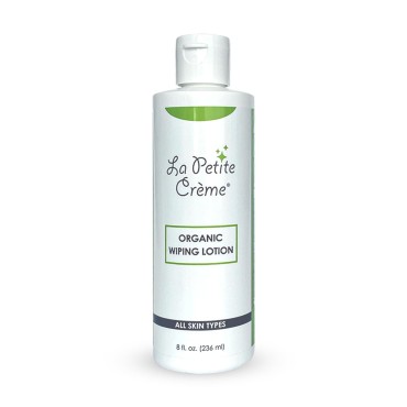 La Petite Creme French Premium Wiping Lotion - Alternative to Wet Wipes - Skin Cleanser & Moisturizer for Men and Women - Flushable - USDA Certified Organic (8 oz)