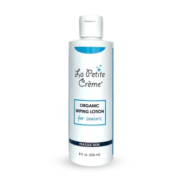 La Petite Creme French Premium Wiping Lotion for Seniors - Alternative to Wet Wipes, Incontinence Lotion - Moisturizer & Skin Cleanser - USDA Organic Verified - Elderly Care Product (8 oz)