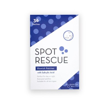 Elizabeth Mott Spot Rescue Blemish Patches w Salicylic Acid-Hydrocolloid Spot Stickers for Covering & Healing Zits and Blemishes, Transparent for Day & Night, Vegan & Cruelty-Free(36 Count)