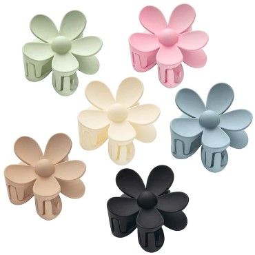 Flower Hair Clips, Hair Claw Clips, Large Claw Clips For Women Girls Thick Hair, Big Cute Dasiy Hair Clips, Non Slip Strong Hold For Women Thin Hair, Hair Accessories For Women Girls Gifts, 6 Colors
