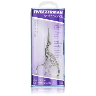 Tweezerman Professional Stork Scissors Used for Trimming Brows and Facial Hair (ZW-3042-P)