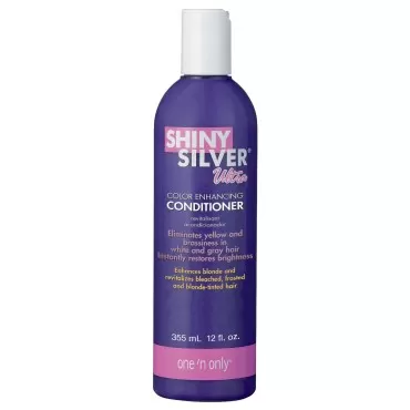 One 'n Only Shiny Silver Ultra Color-Enhancing Conditioner, Restores Shiny Brightness to White, Grey, Bleached, Frosted, or Blonde-Tinted Hair, Protects Hair Color - 12 Fl. Oz