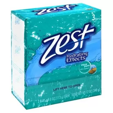 Zest 3 Bar Aqua Pure Soap, 4 oz