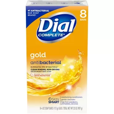 Dial Antibacterial Bar Soap, Gold, 4 Ounce - 8 Bars