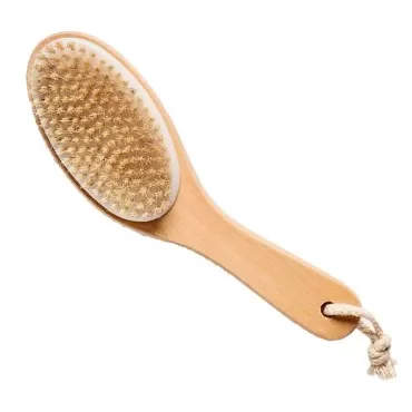 100% Natural Boar Bristle Body Brush with Contoure...