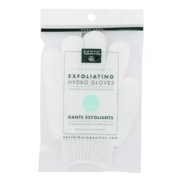 Earth Therapeutics: Exfoliating Hydro Gloves, Whit...