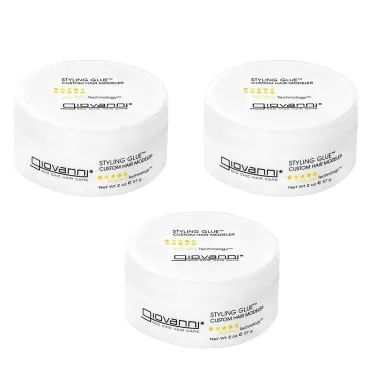 GIOVANNI ECO CHIC Styling Glue Custom Hair Modeler - Styling Glue, Hair Products for Men & Women, Firm Hold, Shape with our Hair Paste, Customize Style, No Parabens, Color Safe - 2 oz (Pack of 3)