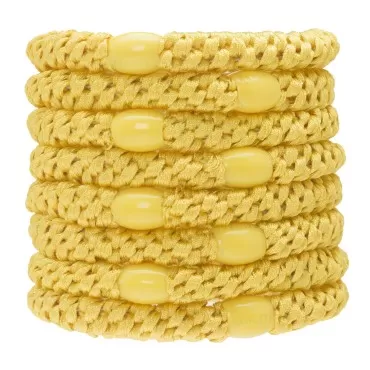 L. Erickson Grab & Go Ponytail Holders, Yellow, Set of Eight - Exceptionally Secure with Gentle Hold
