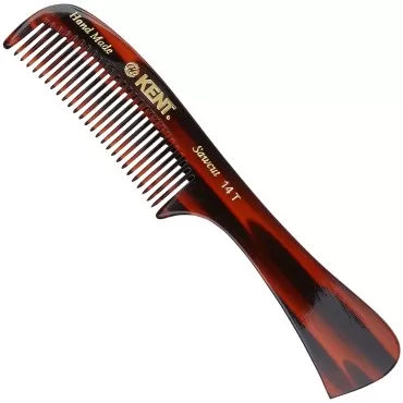 Kent 14T Large all Coarse Hair Detangling Comb, Wide Teeth for Long Thick Curly Wavy Hair. Hair Detangler Comb For Wet and Dry. Rake Comb Saw-Cut from Cellulose and Hand Polished, Handmade in England