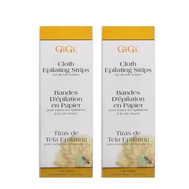 GiGi Cloth Epilating Strips 100 count, Large 3 x 9 (Pack of 2)