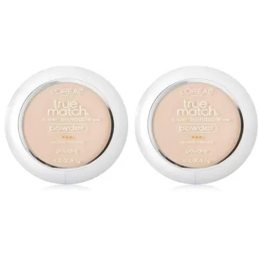 L'Oreal True Match Powder, Soft Ivory [N1], 0.33 oz (Pack of 2)