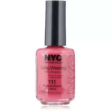 N.Y.C. New York Color Long Wearing Nail Enamel, Fuchsia Shock Creme [111] 0.45 oz