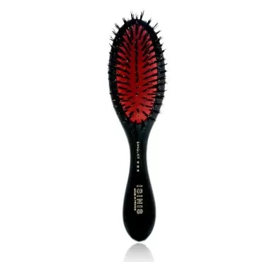 Isinis Root Boar Bristles Pneumatic Hairbrush, 7 Rows, 7.1 Inches, Root Boar Bristles, Injected Black Handle, Window Packaging Model 33 57 30 83